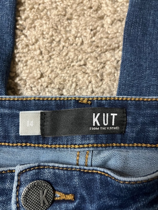 Kut From The Kloth Charlotte Fab Ab Culotte Jeans Dark Wash Wide Leg Sz 14 - Picture 2 of 9